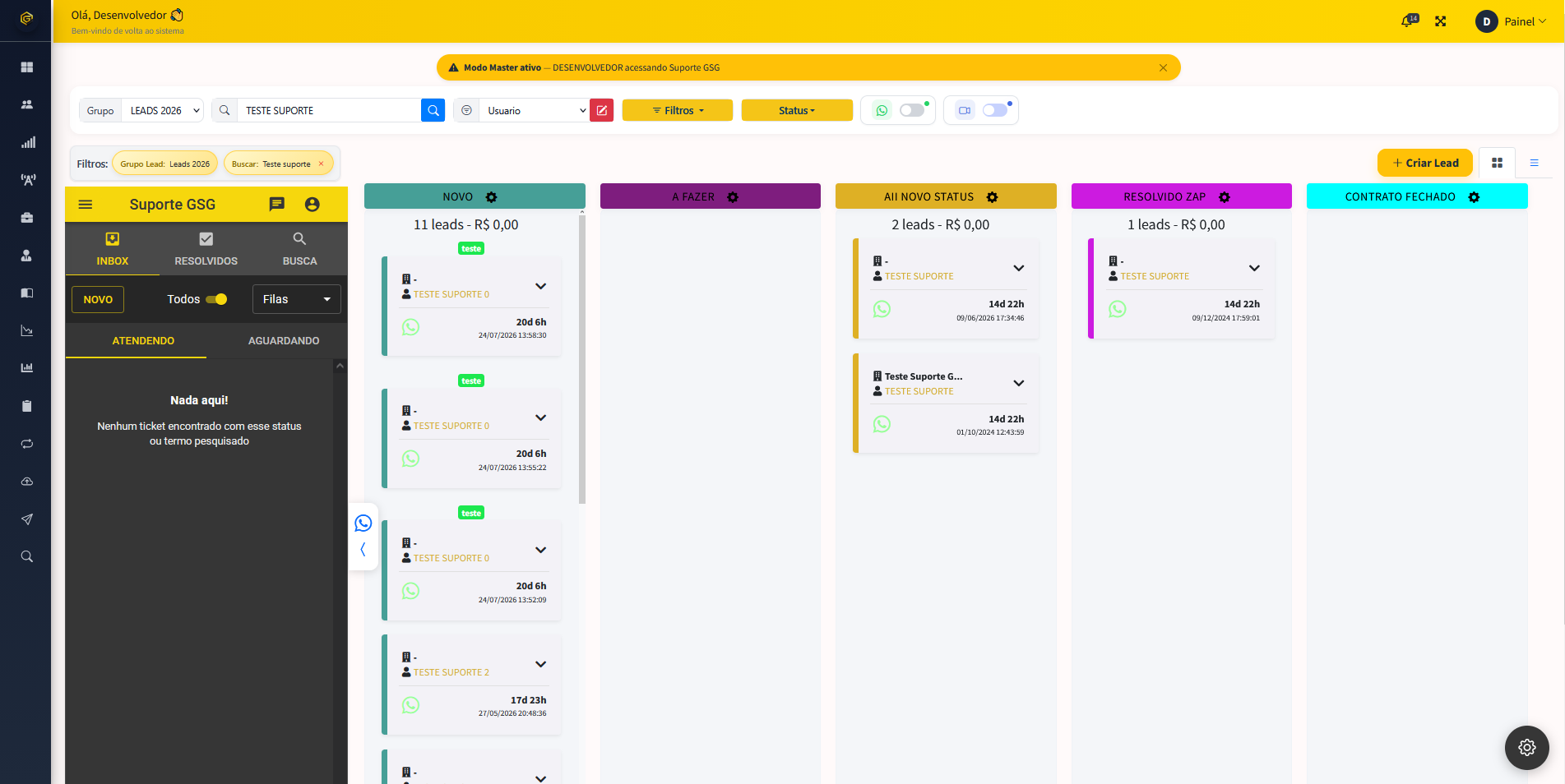 Dashboard - Funil de Leads